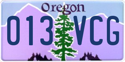 OR license plate 013VCG