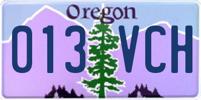 OR license plate 013VCH