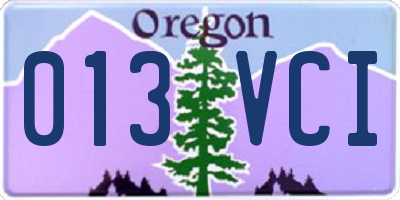 OR license plate 013VCI