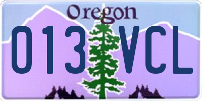 OR license plate 013VCL