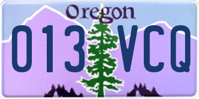 OR license plate 013VCQ