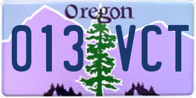 OR license plate 013VCT