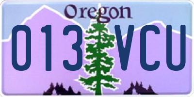 OR license plate 013VCU