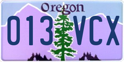 OR license plate 013VCX