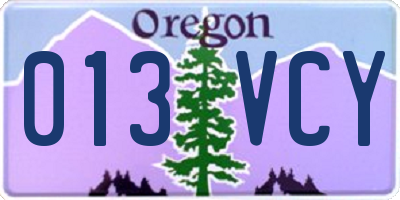 OR license plate 013VCY