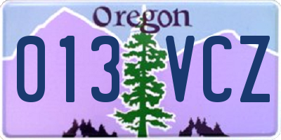 OR license plate 013VCZ