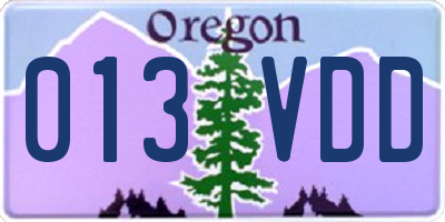 OR license plate 013VDD