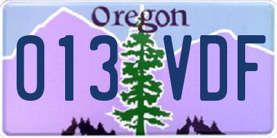 OR license plate 013VDF