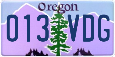 OR license plate 013VDG