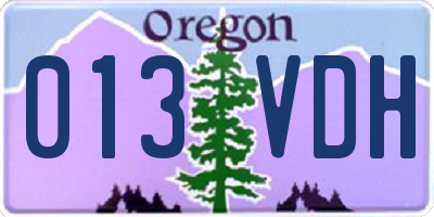 OR license plate 013VDH