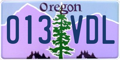OR license plate 013VDL