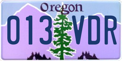 OR license plate 013VDR