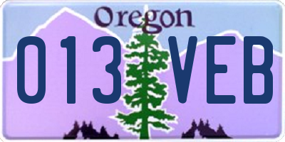 OR license plate 013VEB