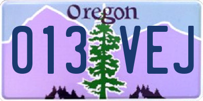 OR license plate 013VEJ