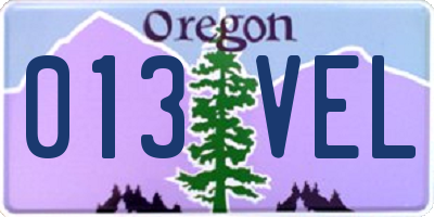 OR license plate 013VEL