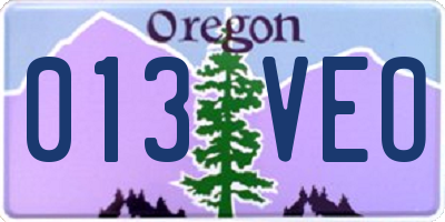 OR license plate 013VEO