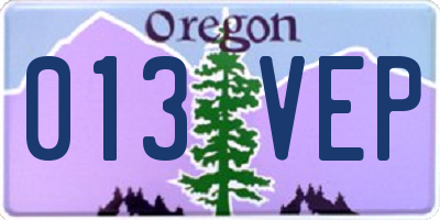 OR license plate 013VEP