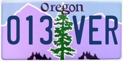 OR license plate 013VER
