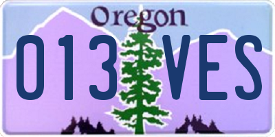 OR license plate 013VES