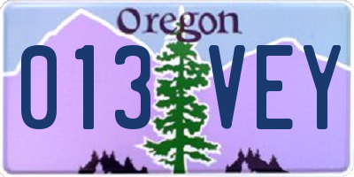 OR license plate 013VEY