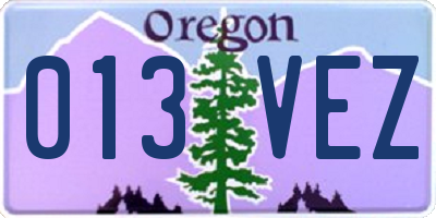 OR license plate 013VEZ