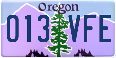 OR license plate 013VFE