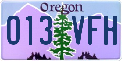 OR license plate 013VFH