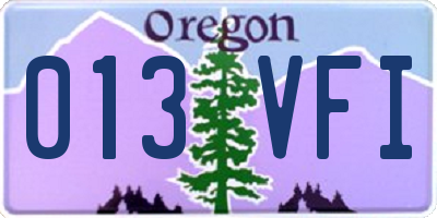 OR license plate 013VFI