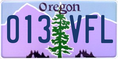 OR license plate 013VFL