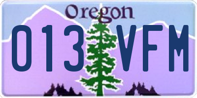 OR license plate 013VFM