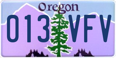 OR license plate 013VFV
