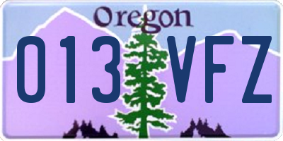 OR license plate 013VFZ