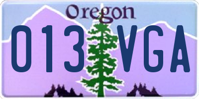 OR license plate 013VGA