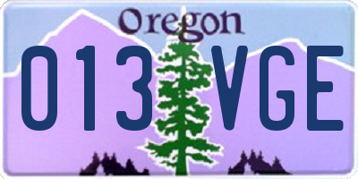 OR license plate 013VGE