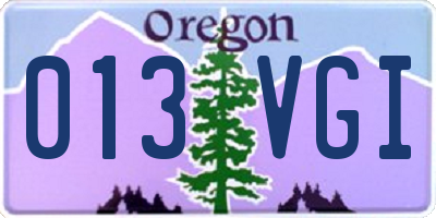 OR license plate 013VGI