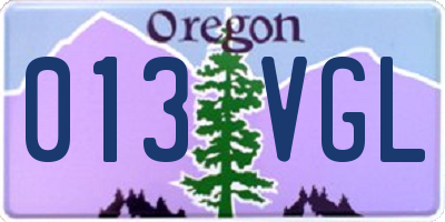 OR license plate 013VGL