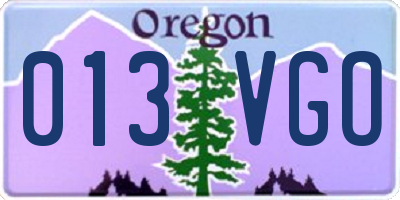 OR license plate 013VGO