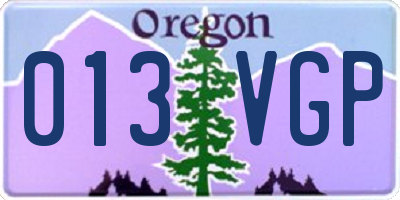 OR license plate 013VGP