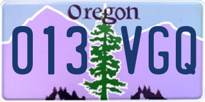 OR license plate 013VGQ