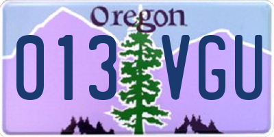 OR license plate 013VGU