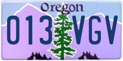 OR license plate 013VGV