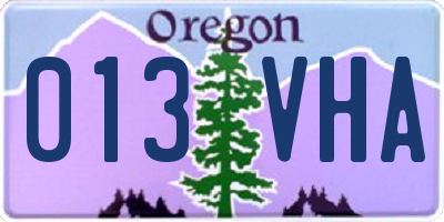 OR license plate 013VHA