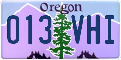 OR license plate 013VHI