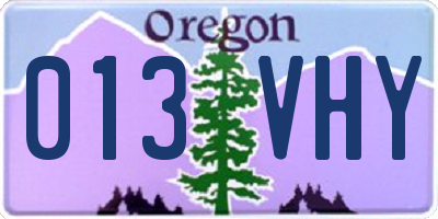 OR license plate 013VHY