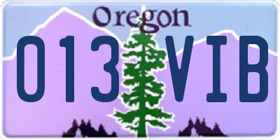 OR license plate 013VIB
