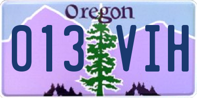 OR license plate 013VIH