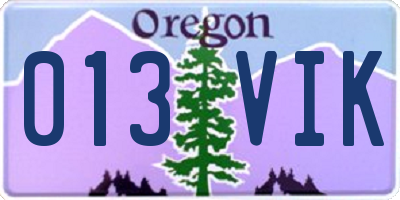 OR license plate 013VIK
