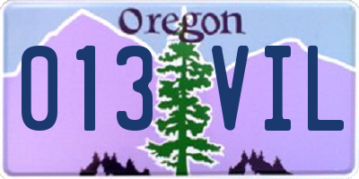OR license plate 013VIL
