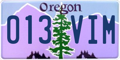OR license plate 013VIM