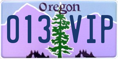 OR license plate 013VIP